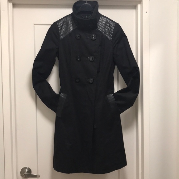 Mackage Black Trench Coat - Picture 1 of 6
